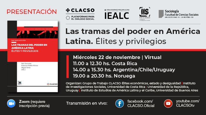Presentación Virtual del Libro: Las tramas del poder en América Latina. Élites y privilegios